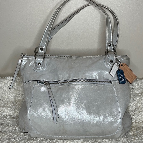 Coach Tote Hobo Handbag Silver - Picture 2 of 13